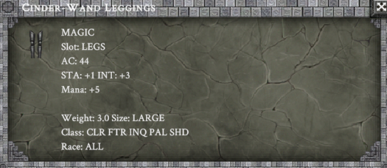 CINDER-WAND LEGGINGS item card
